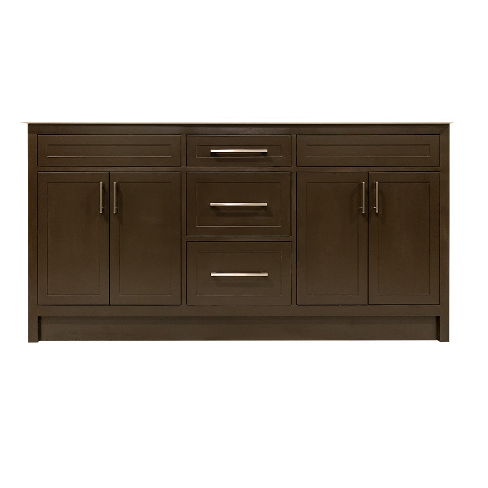 66"  shaker style double sink wood vanity