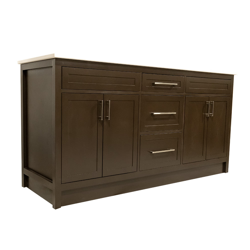 66"  shaker style double sink wood vanity