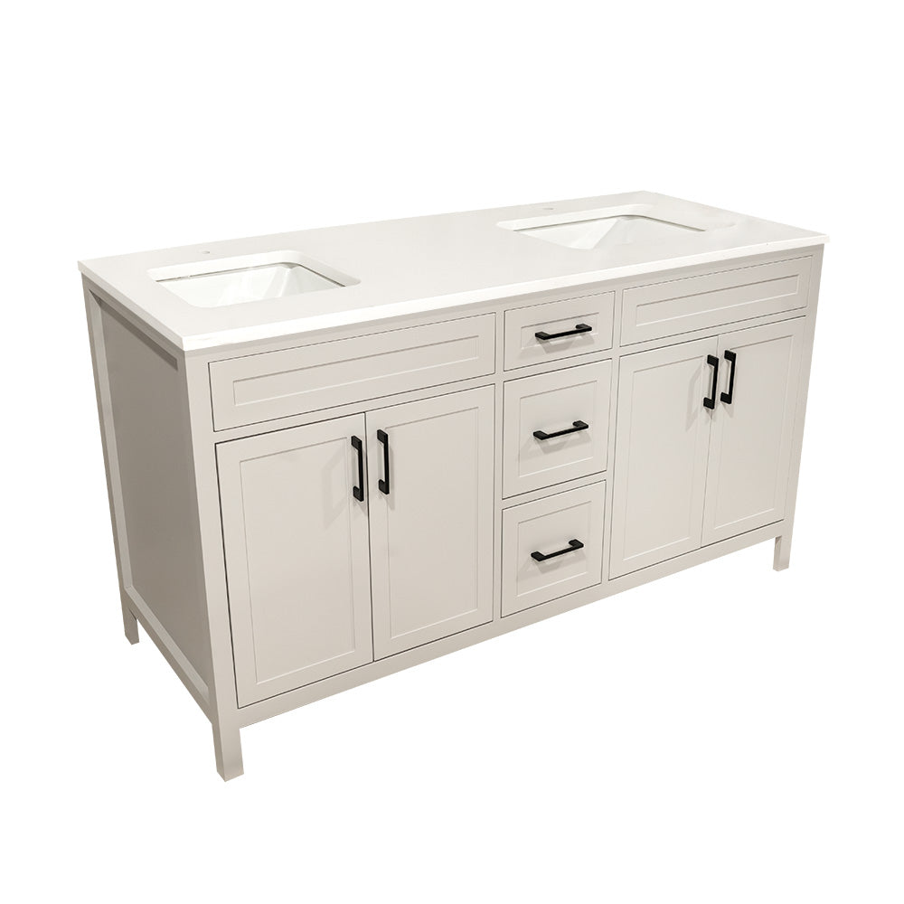 Upgrade to Luxury: The 60" Bathroom Vanity with Quartz Countertop