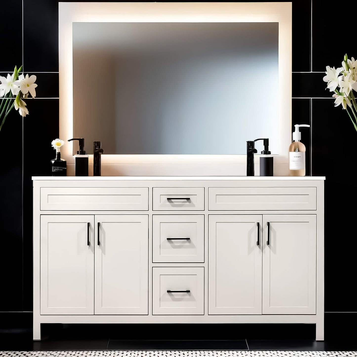 Upgrade to Luxury: The 60" Bathroom Vanity with Quartz Countertop