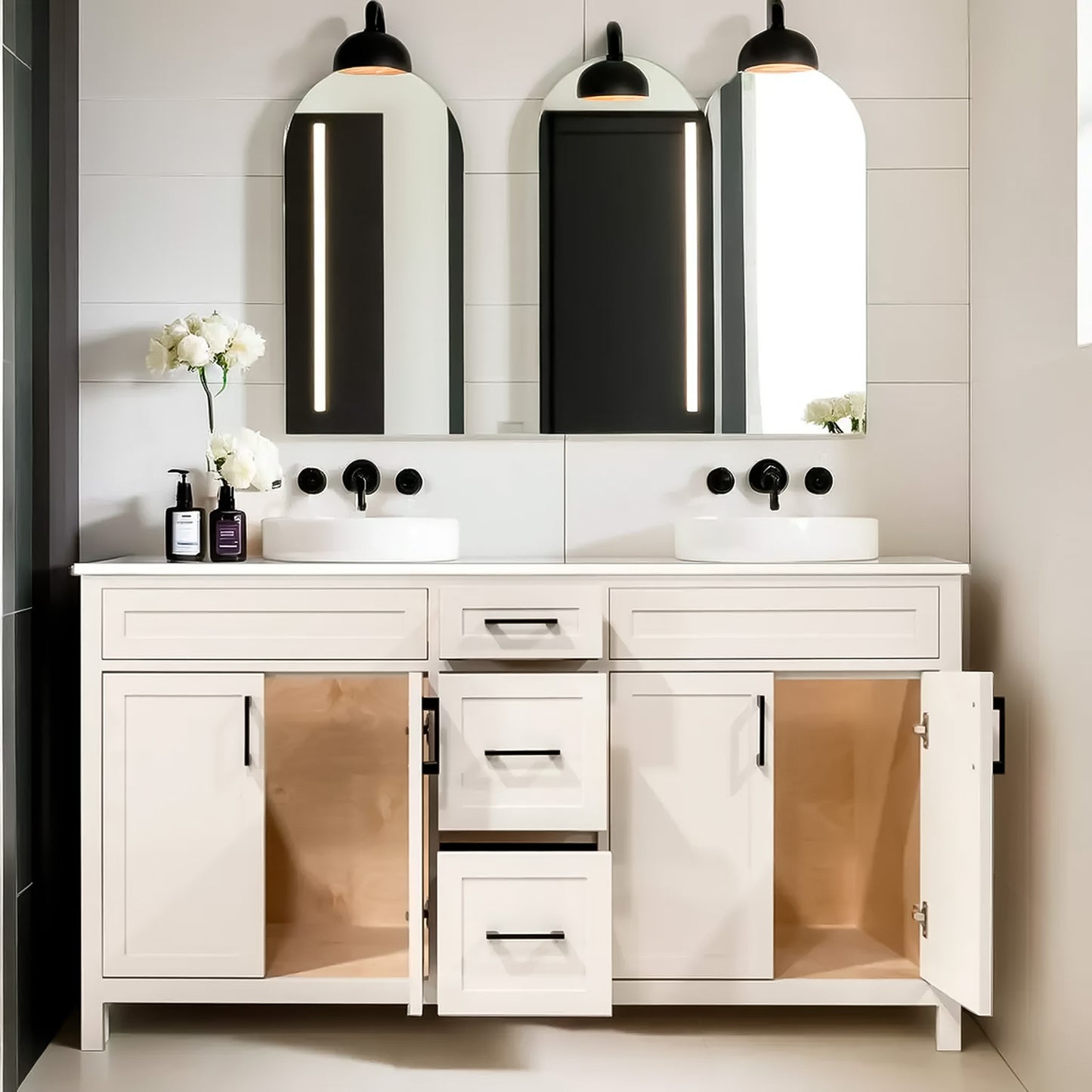 Upgrade to Luxury: The 60" Bathroom Vanity with Quartz Countertop