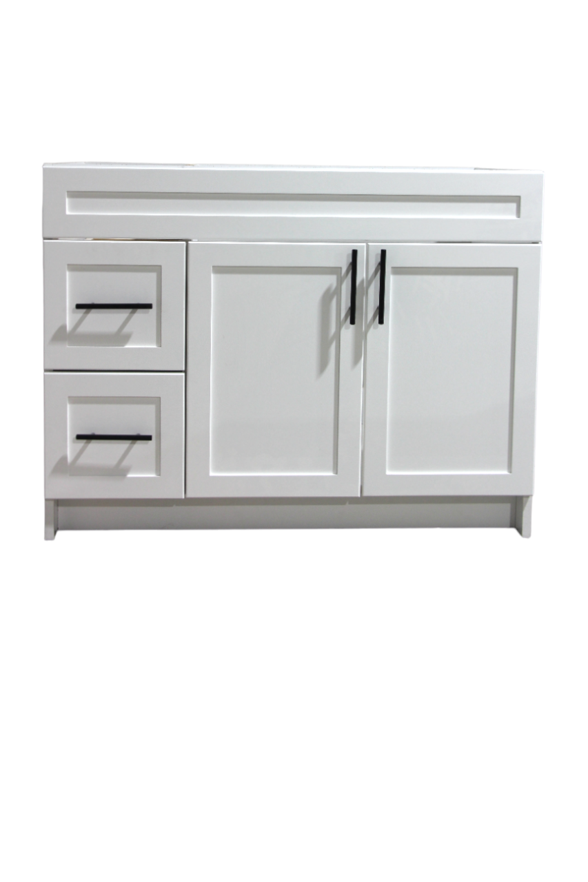42 inch shaker style MDF vanity with painted doors