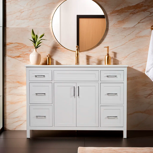 48" bathroom vanity with quartz top