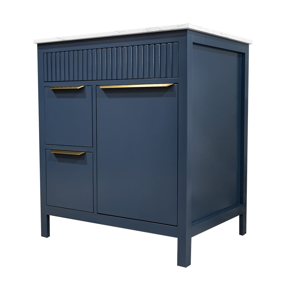 Fabia style 30" wood modern design bathroom vanity in blue