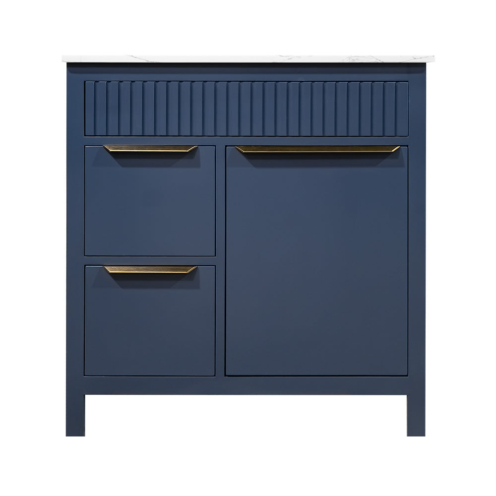 Fabia style 30" wood modern design bathroom vanity in blue