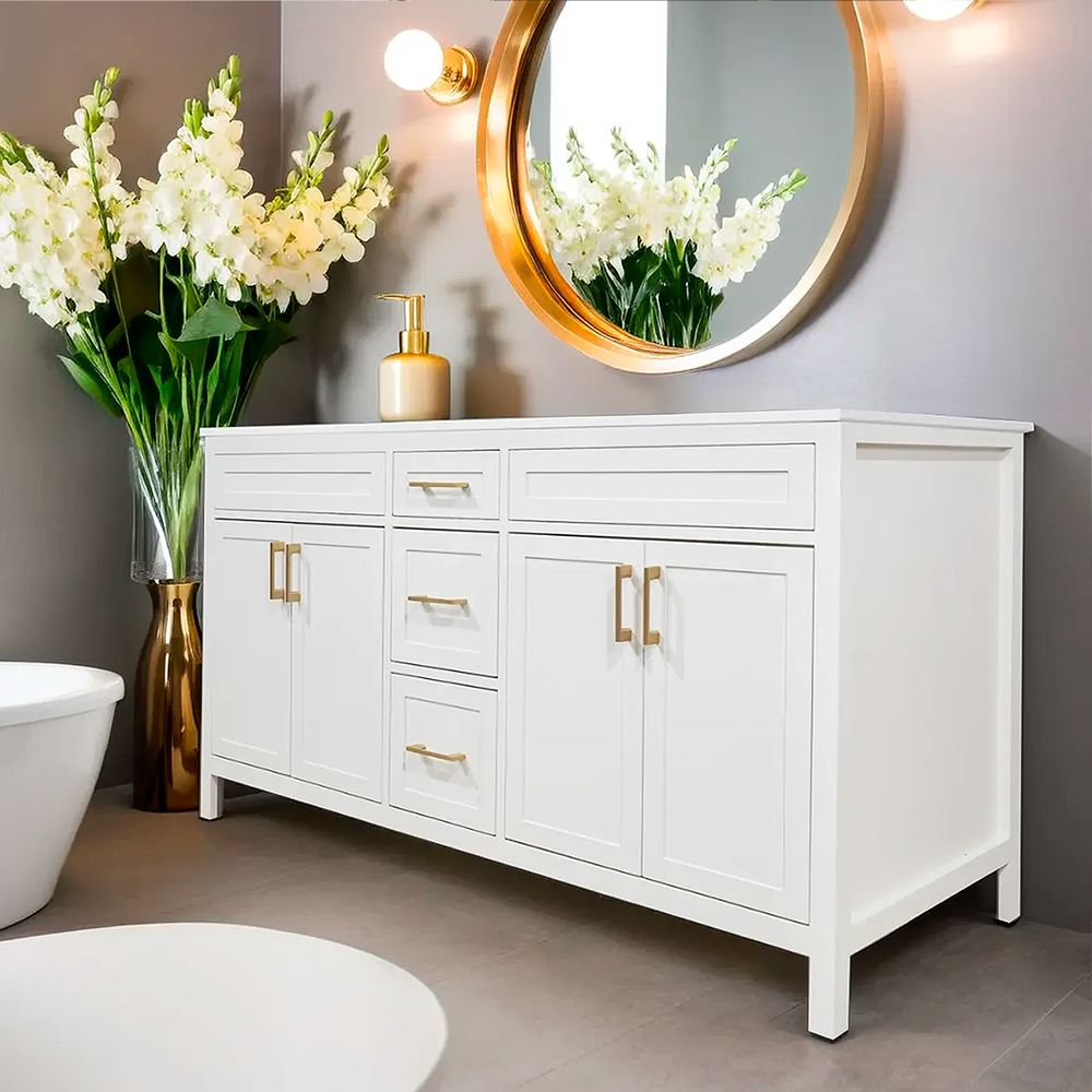 Elevate Your Space: Discover the Elegance of a 60" Dune White Bathroom Vanity