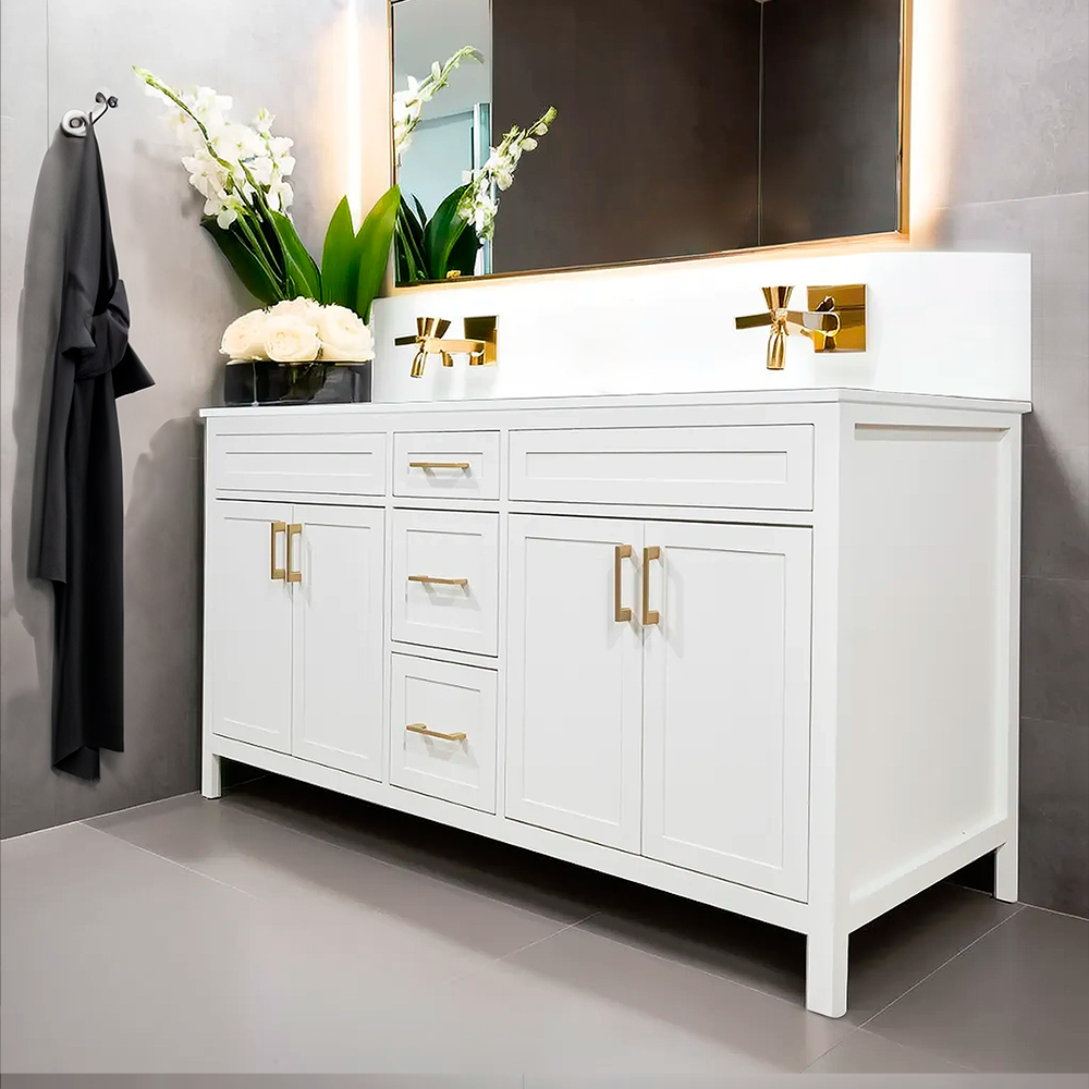 Elevate Your Space: Discover the Elegance of a 60" Dune White Bathroom Vanity