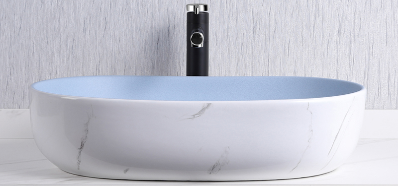 ceramic sink for top mount cabinet vanity bathroom