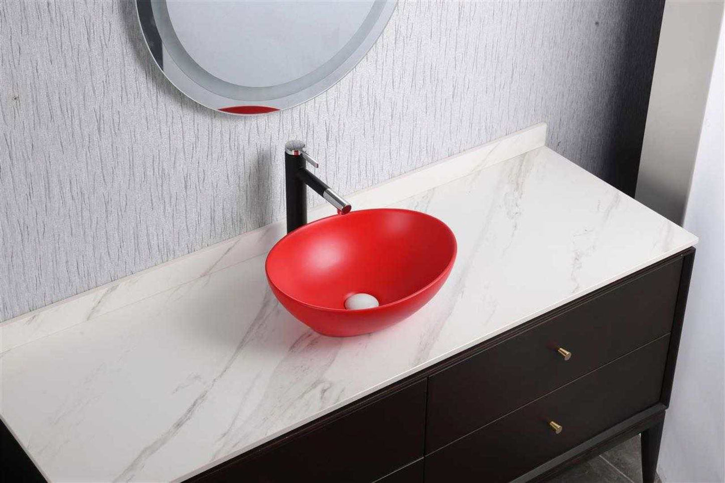 oval ceramic sink top mount for small  vanity